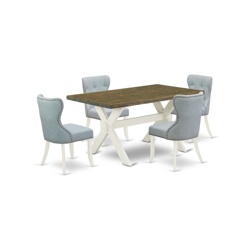 5-Piece Modern Dining Table Set- 4 Dining Chair By East West Furniture | Dining Sets | Modishstore