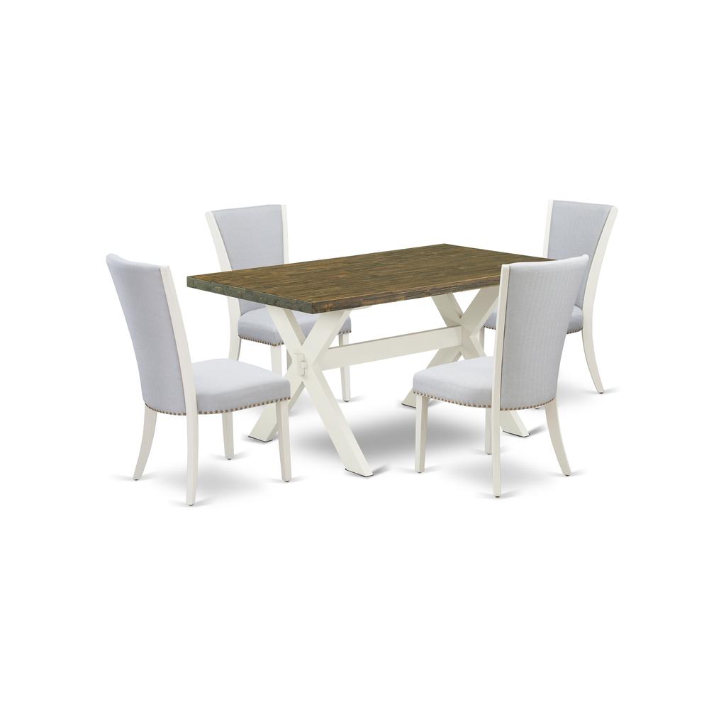 5-Pc Dinette Set Consists Of 4 Mid Century Modern Dining Chairs By East West Furniture | Dining Sets | Modishstore