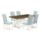 7-Pc Dining Table Set- 6 Dining Padded Chairs By East West Furniture | Dining Sets | Modishstore