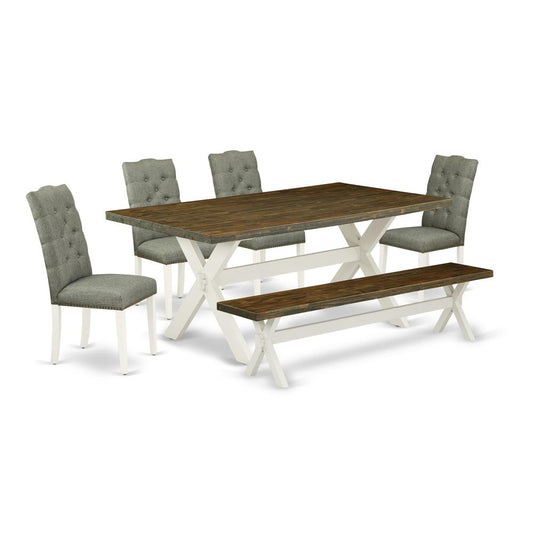6-Piece Dining Room Table Set- 4 Dining Room Chairs By East West Furniture | Dining Sets | Modishstore