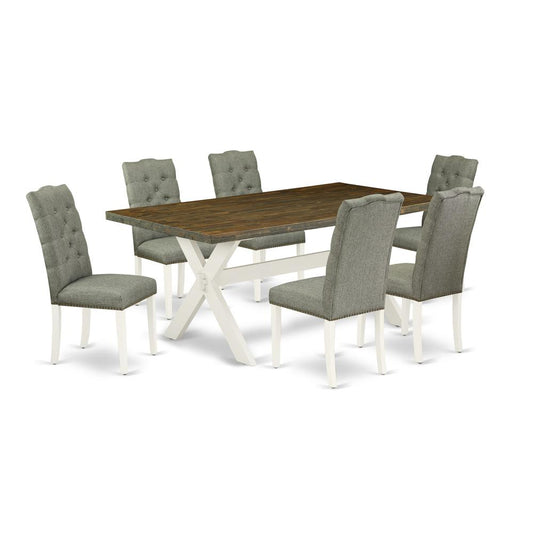 7-Pc Dinette Room Set- 6 Parson Chairs By East West Furniture | Dining Sets | Modishstore