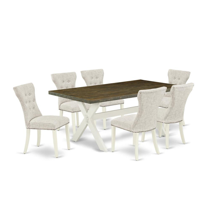 7-Pc Dining Room Set- 6 Parson Dining Chairs By East West Furniture | Dining Sets | Modishstore