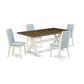 5Pc Dining Table Set Offers A Dinette Table And 4 Upholstered Dining Chairs By East West Furniture | Dining Sets | Modishstore