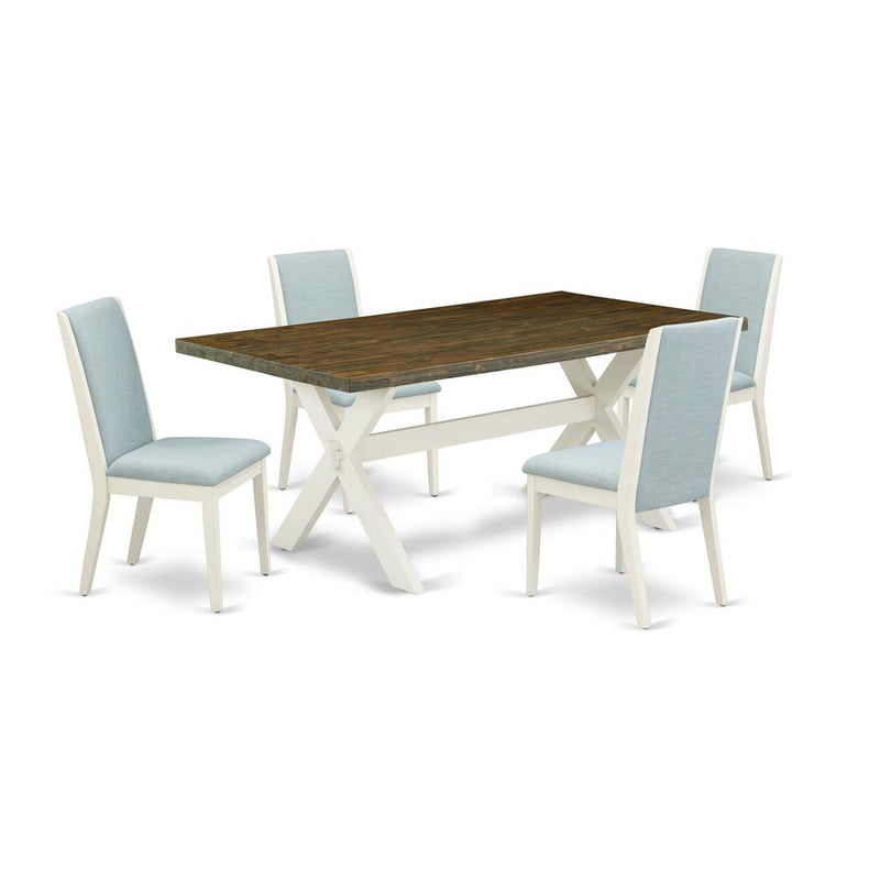 5Pc Dining Table Set Offers A Dinette Table And 4 Upholstered Dining Chairs By East West Furniture | Dining Sets | Modishstore