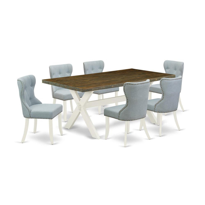 7-Pc Dining Room Set- 6 Parson Chairs By East West Furniture | Dining Sets | Modishstore