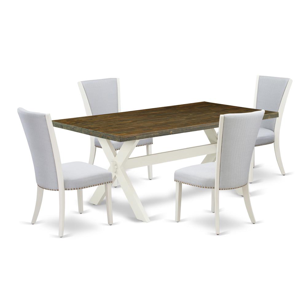 5-Piece Kitchen Table Set Includes 4 Modern Chairs By East West Furniture | Dining Sets | Modishstore