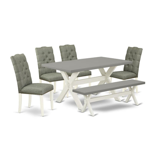 6-Pc Dining Table Set- 4 Parson Chairs By East West Furniture | Dining Sets | Modishstore