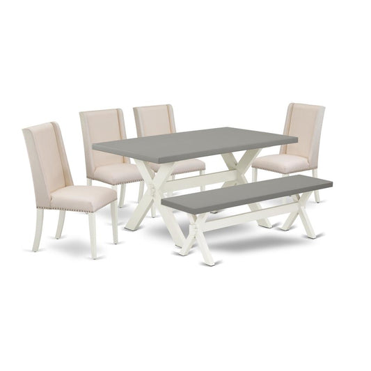 6-Piece Awesome Rectangular Dining Room Table Set By East West Furniture | Dining Sets | Modishstore