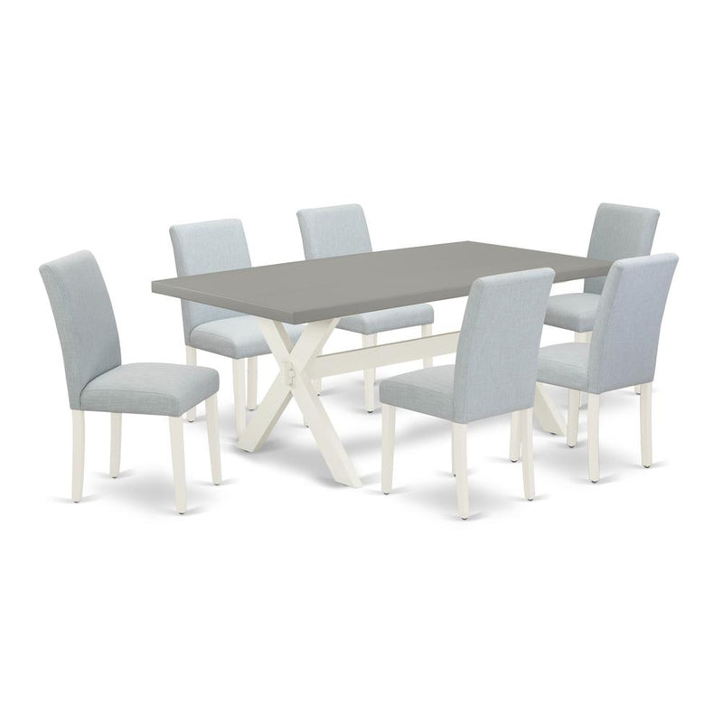 7-Pc Kitchen Table Set Includes 6 Dining Chairs By East West Furniture | Dining Sets | Modishstore
