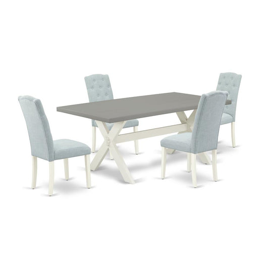 5-Pc Dining Table Set- 4 Parson Chairs By East West Furniture | Dining Sets | Modishstore