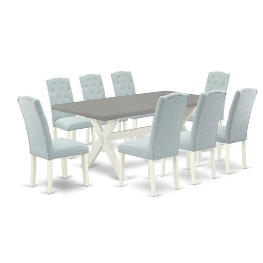 9-Piece Dinette Set- 8 Parson Dining Chairs By East West Furniture | Dining Sets | Modishstore