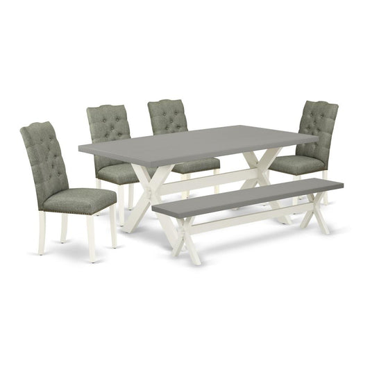6-Pc Dinette Room Set- 4 Parson Chairs By East West Furniture | Dining Sets | Modishstore