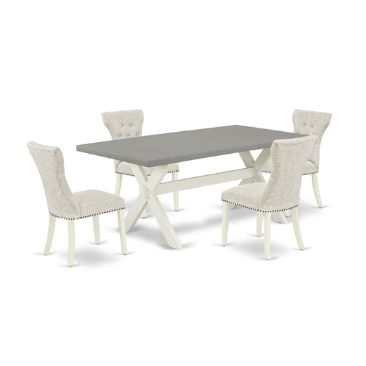 5-Piece Dinette Set- 4 Parson Dining Chairs By East West Furniture | Dining Sets | Modishstore