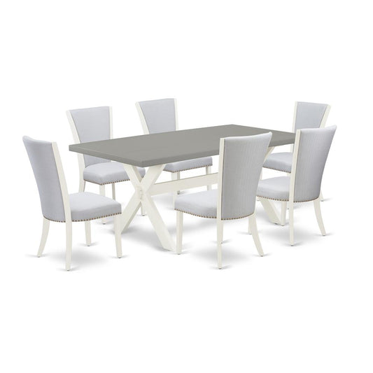 7-Pc Dining Room Set Includes 6 Upholstered Dining Chairs By East West Furniture | Dining Sets | Modishstore