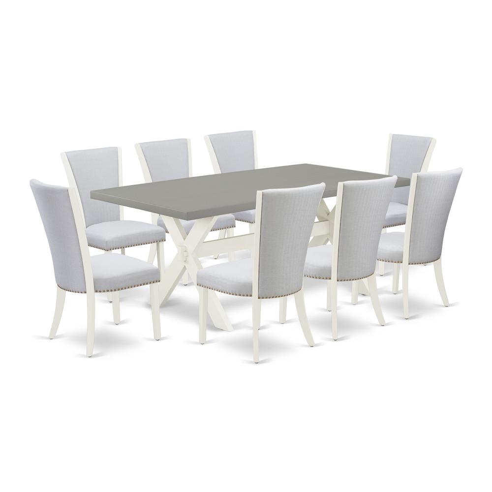 9-Piece Dining Room Set Includes 8 Mid Century Dining Chairs By East West Furniture | Dining Sets | Modishstore