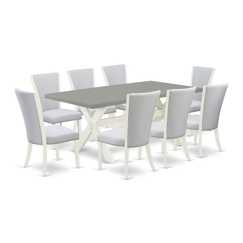 9-Piece Dining Room Set Includes 8 Mid Century Dining Chairs By East West Furniture | Dining Sets | Modishstore