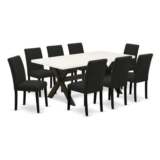 9-Pc Dinette Set Includes 8 Parson Dining Chairs By East West Furniture | Dining Sets | Modishstore