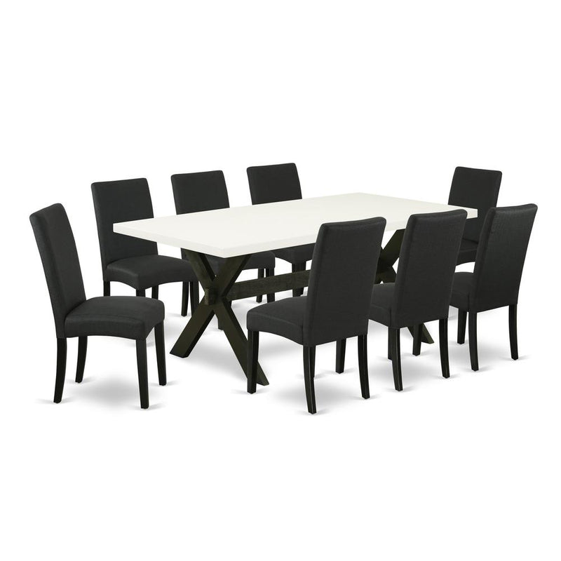 9-Pc Kitchen Dining Set- 8 Upholstered Dining Chairs By East West Furniture | Dining Sets | Modishstore