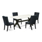 5 Piece Dining Room Set Includes 4 Black Linen Fabric Padded Chair By East West Furniture | Dining Sets | Modishstore