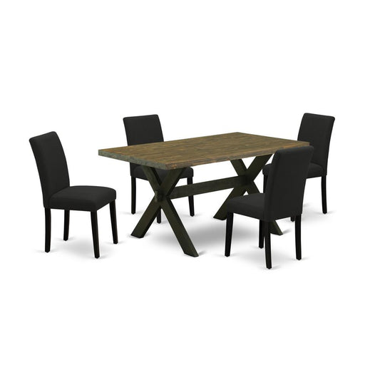 5-Piece Kitchen Table Set Includes 4 Parson Dining Chairs By East West Furniture | Dining Sets | Modishstore