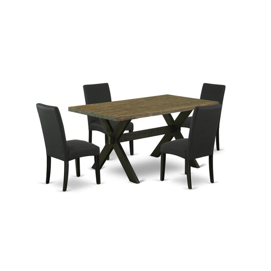 5-Piece Dining Room Table Set- 4 Mid Century Dining Chairs By East West Furniture | Dining Sets | Modishstore