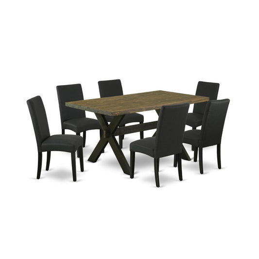 7-Pc Modern Dining Table Set- 6 Dining Padded Chairs By East West Furniture | Dining Sets | Modishstore