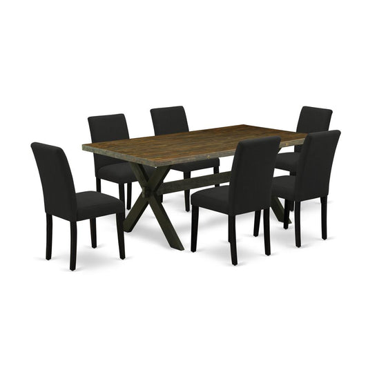 7-Pc Kitchen Table Set Includes 6 Parson Dining Chairs By East West Furniture | Dining Sets | Modishstore