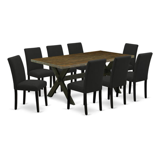 9-Piece Dining Room Table Set Includes 8 Parson Dining Chairs By East West Furniture | Dining Sets | Modishstore