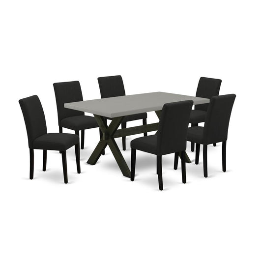 7-Pc Dining Table Set Includes 6 Kitchen Chairs By East West Furniture | Dining Sets | Modishstore