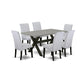 7-Pc Kitchen Dining Room Set - 6 Upholstered Dining Chairs And 1 Modern Cement Dining Table Top By East West Furniture | Dining Sets | Modishstore