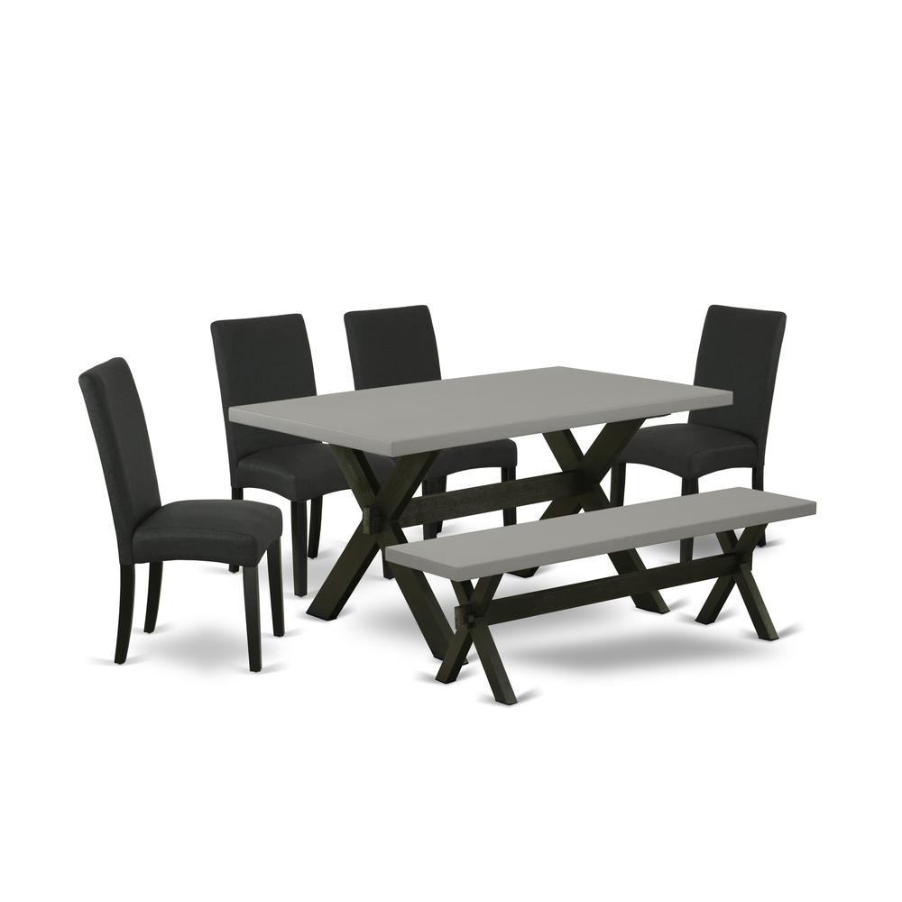 6-Pc Modern Dining Set- 4 Mid Century Dining Chairs By East West Furniture | Dining Sets | Modishstore