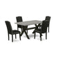 5-Pc Dining Room Table Set - 4 Kitchen Chairs And 1 Modern Cement Kitchen Dining Table Top By East West Furniture | Dining Sets | Modishstore