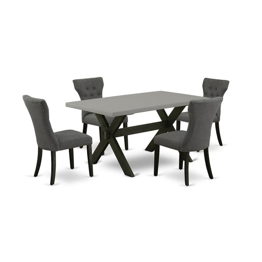 5-Piece Dining Set Included 4 Dining Chairs Upholstered Seat And High Button Tufted Chair Back And Rectangular Table By East West Furniture | Dining Sets | Modishstore
