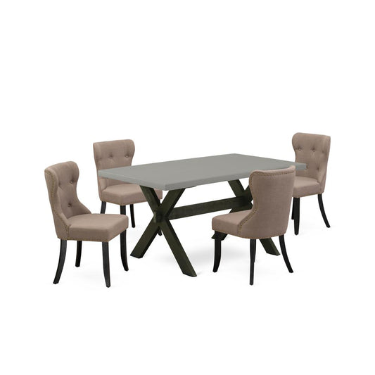 5-Piece Kitchen Dining Room Set- 4 Parson Chairs By East West Furniture | Dining Sets | Modishstore