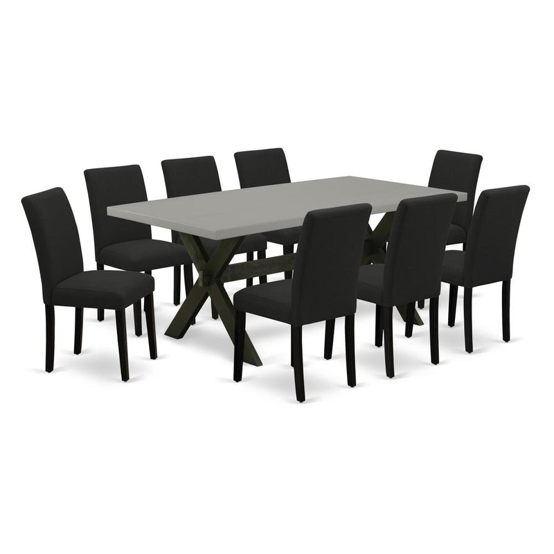 9-Piece Kitchen Dining Table Set Includes 8 Parson Dining Chairs By East West Furniture | Dining Sets | Modishstore