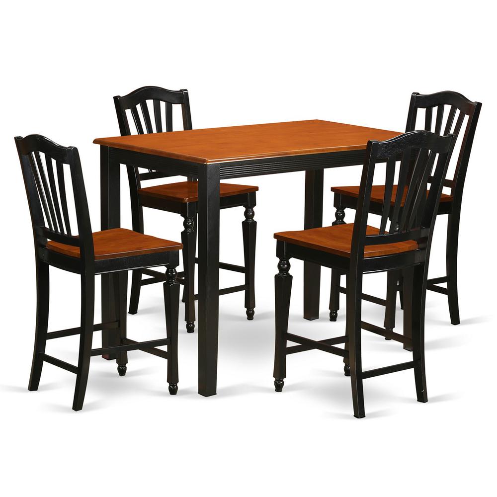 5 Pc Dining Counter Height Set - Counter Height Table And 4 Kitchen Chairs. By East West Furniture | Dining Sets | Modishstore - 2