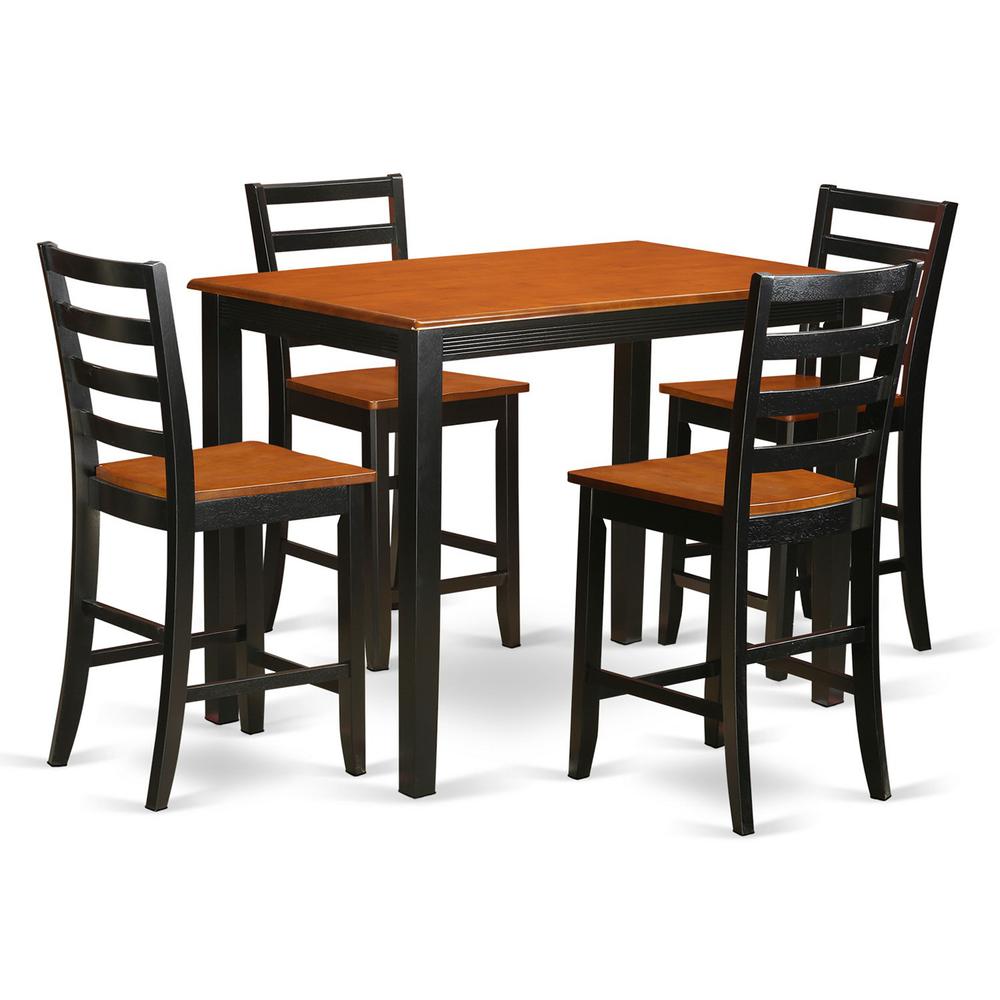 5 Pc Counter Height Pub Set - Small Kitchen Table And 4 Kitchen Bar Stool. By East West Furniture | Bar Stools & Table | Modishstore - 2