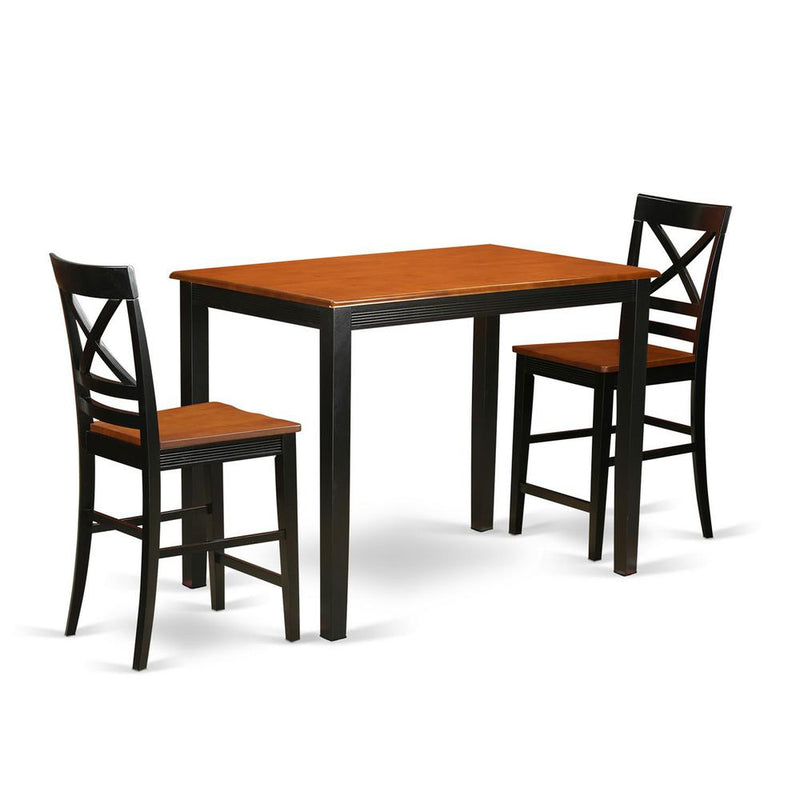 3 Pc Counter Height Pub Set - High Table And 2 Counter Height Dining Chair. By East West Furniture | Bar Stools & Table | Modishstore - 2