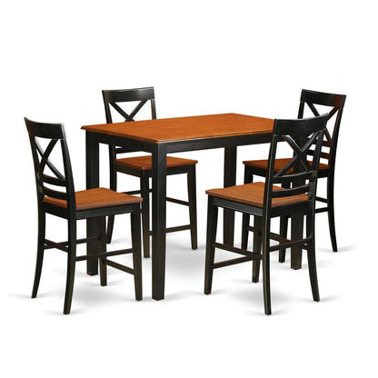 5 Pc Counter Height Dining Room Set-Pub Dining Table And 4 Dining Chairs. By East West Furniture | Bar Stools & Table | Modishstore - 2