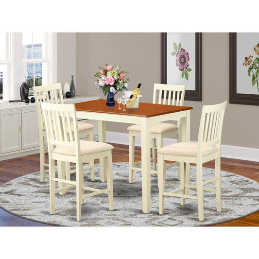 Yavn5-Whi-C 5 Pc Counter Height Set - Dining Table And 4 Counter Height Dining Chair. By East West Furniture | Dining Sets | Modishstore