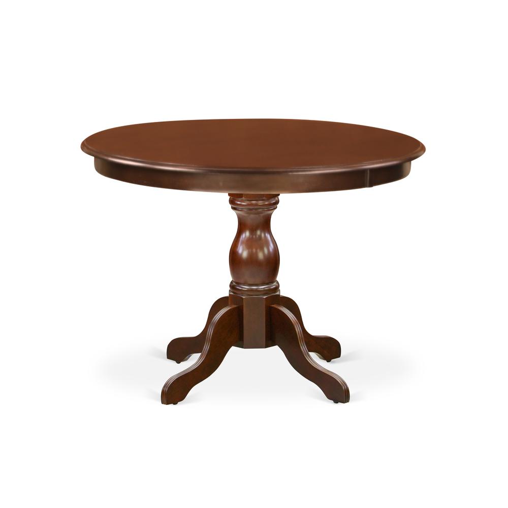 5 Piece Dining Table Set - Mahogany Round Dining Table And 4 Brown Faux Leather Parson Dining Chairs And Dining Tables By East West Furniture | Dining Sets | Modishstore - 2