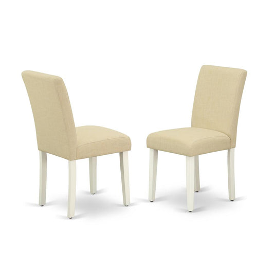Dining Chair Linen White ABP2T02 By East West Furniture | Dining Chairs | Modishstore