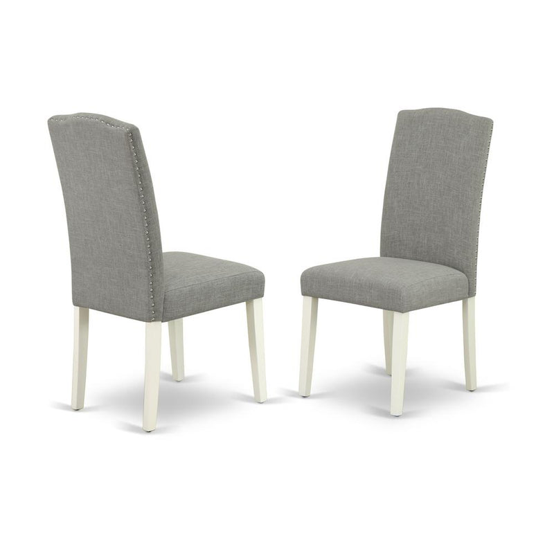 Dining Chair Linen White ENP2T06 By East West Furniture | Dining Chairs | Modishstore