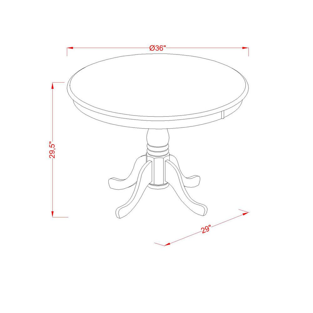 Antique Table 36" Round With Black And Cherry Finish By East West Furniture | Dining Tables | Modishstore - 11
