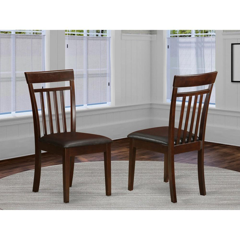 Capri Slat Back Chair For Dining Room With Leather Upholstered Seat , Set Of 2 By East West Furniture | Dining Chairs | Modishstore