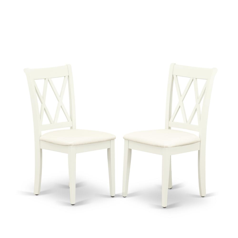 3 Piece Table Set - Linen White Small Dining Table And 2 Linen White Kitchen & Dining Room Chairs And Dining Tables By East West Furniture | Dining Sets | Modishstore - 3