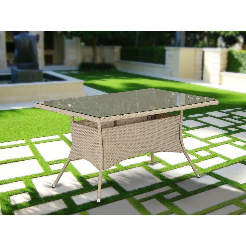 Wicker Patio Table Cream HVLTG53V By East West Furniture | Outdoor Tables | Modishstore - 2