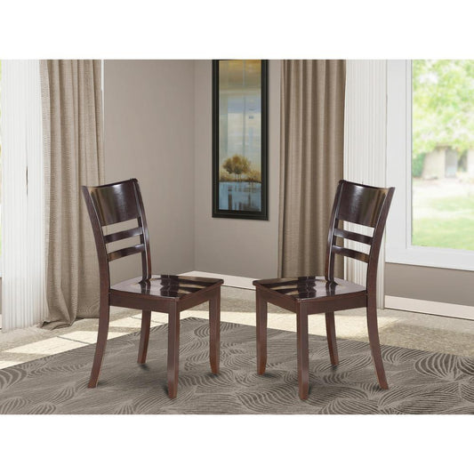 Lynfield Dining Chair With Wood Seat In Cappuccino Finish, Set Of 2 By East West Furniture | Dining Chairs | Modishstore