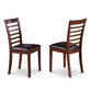 Milan Kitchen Chair With Faux Leather Seat - Mahogany Finish, Set Of 2 By East West Furniture | Dining Chairs | Modishstore - 2