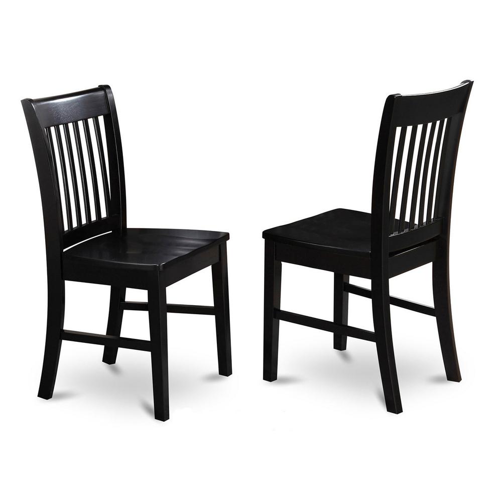 Norfolk Dining Chair Wood Seat Black Finish., Set Of 2 By East West Furniture | Dining Chairs | Modishstore - 2